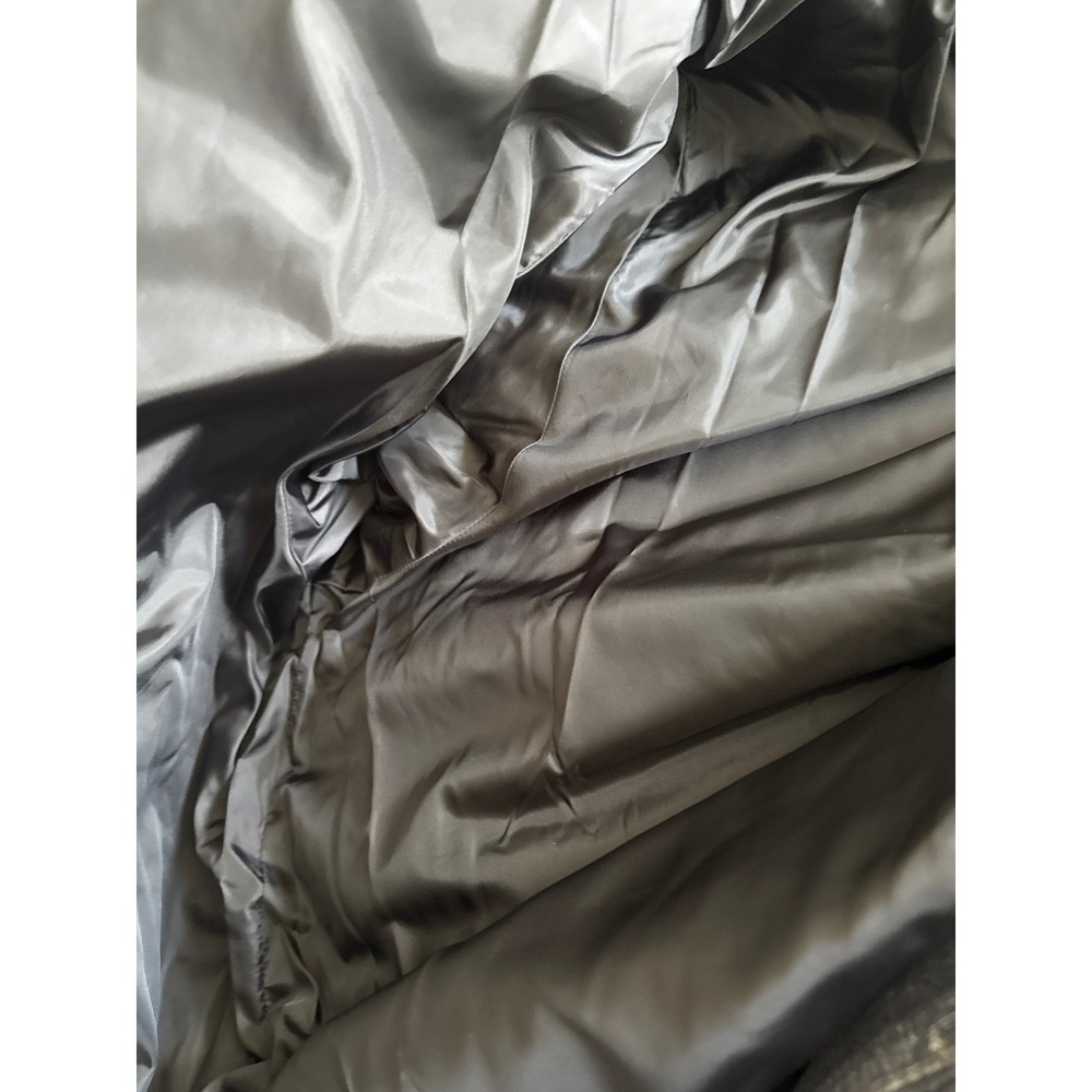 Spiritual Gangster Aero Puffer Jacket Hooded Colorblock Black White L MSRP $248 - Picture 7 of 7